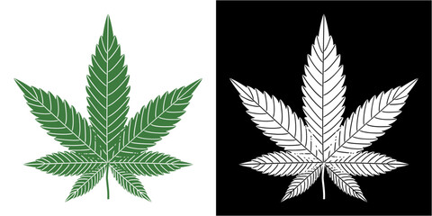 cannabis leaf vector illustration - obrazy, fototapety, plakaty