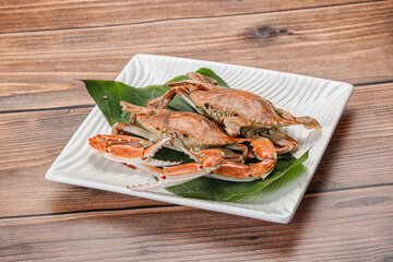 Yummy boiled crab in the plate