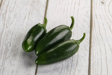 Raw green Mexican jalapeno pepper