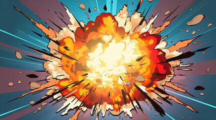 illustrated of explosion blast vector comic halftone wallpaper background