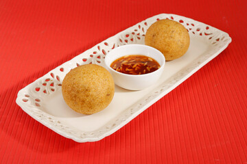 Homemade snack - potato croquettes or aloo bonda