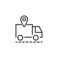 Shipment tracking line icon