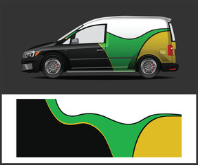 Racing truck wrap design vector. Graphic abstract stripe racing background kit designs for wrap vehicle