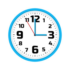 3 o'clock, wall clock vector