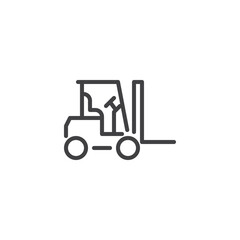 Forklift truck line icon