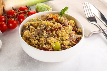 Bulgur with lamb and vegetables
