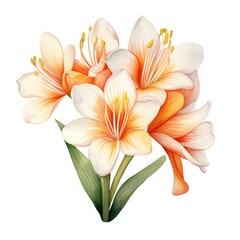 Clivia Flowers Watercolor Art Illustration