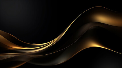 Fototapeta premium golden wave on black background luxury modern concept