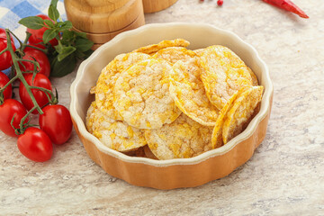 Natural organic grain rice chips