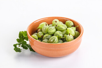 Sweet ripe gooseberries in the bowl