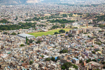panoramic view from the top of Amer also known as Amber fort,Jaipur,Rajasthan,India.