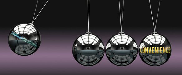 Technological advances leads to Convenience. Cause and effect relation between them.,3d illustration