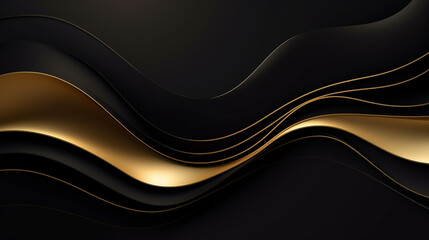 abstract black background curvy line gold illustration
