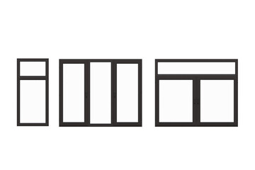 windows in the interior isolated on transparent background, 3D illustration, cg render