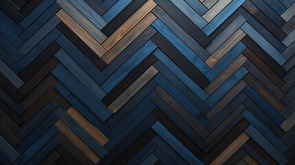 Harmonious and Elegant Chevron Pattern on Distressed Wooden Wall