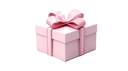 Fototapeta premium Valentine's Day pink gift box illustration on transparent background, Valentine's Day decoration, holiday decoration material, vector illustration