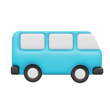 Minibus. 3D render