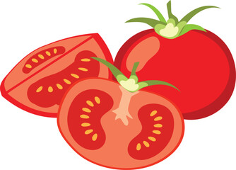 Flat Design Tomato Icon Vector Illustration