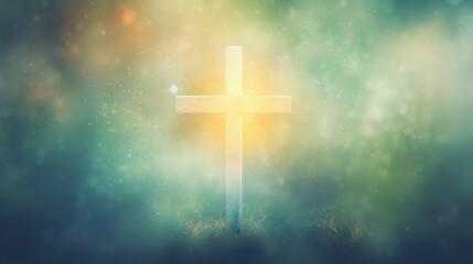 Cross with Foggy Background and Vivid Colors