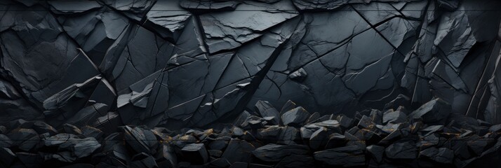 Panorama Dark Grey Black Slate Background , Banner Image For Website, Background abstract , Desktop Wallpaper
