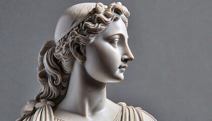 Generated image of a stone statue of a greek woman - obrazy, fototapety, plakaty