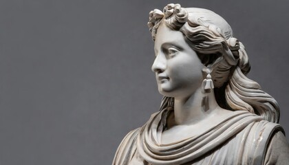 Generated image of a stone statue of a greek woman