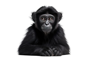 Handsome Black Color Spider Monkey Isolated on Transparent Background PNG.