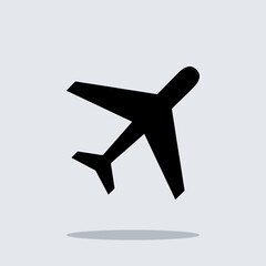 Airplane icon vector. Airplane logo design. Airplane vector icon illustration isolated on gray background