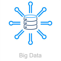 Big Data and technology icon concept