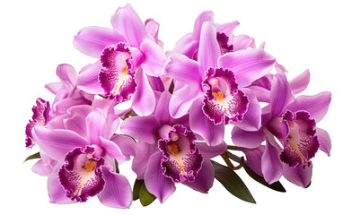Marvelous Colorful Pretty Cattleya Orchid Isolated on Transparent Background PNG. - obrazy, fototapety, plakaty