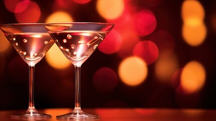 Martini Glass with Bokeh Effect