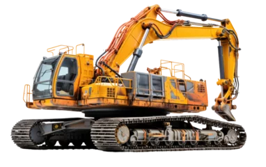 Fotobehang Marvelous Colorful Crawler Crane Isolated on Transparent Background PNG. © Haider
