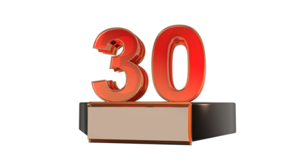 Number on podium  3d number 30