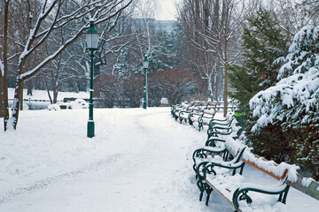 Vienna - Stadtpark in winter morning