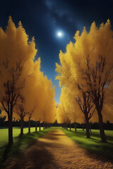 It's a beautiful, ideal landscape image. Generating AI