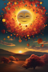 It's a beautiful, ideal landscape image. Generating AI