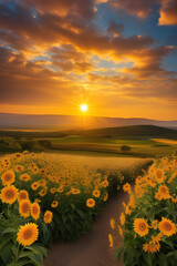 It's a beautiful, ideal landscape image. Generating AI