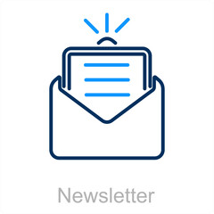 Newsletter and email icon concept