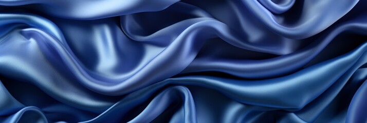 Silk Satin Fabric Navy Blue Color , Banner Image For Website, Background abstract , Desktop Wallpaper
