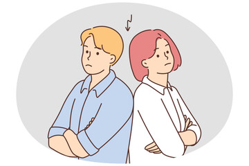 Unhappy couple in argument