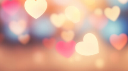 Fototapeta premium Abstract heart bokeh background