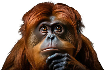 Attractive Red Color Howler Monkey Isolated On Transparent Background PNG.