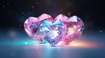 Fototapeta premium Crystal colorful hearts
