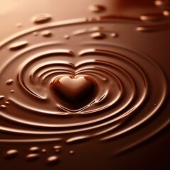 Melted Chocolate In Heart Shape