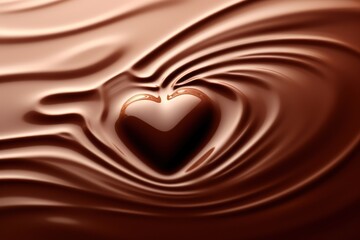 Melted Chocolate In Heart Shape