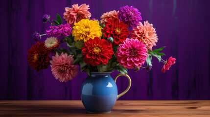 Fototapeta na wymiar Ceramic vase with beautiful flowers