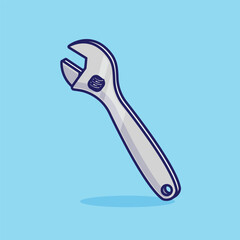 Adjustable wrench simple cartoon vector illustration carpentry tools concept icon isolated