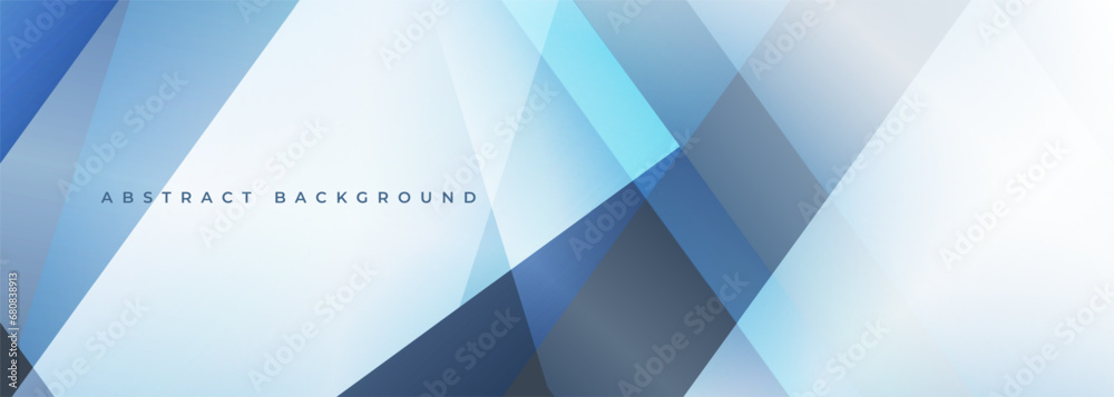 Wall mural light blue modern abstract wide banner with geometric shapes. blue abstract background. vector illus