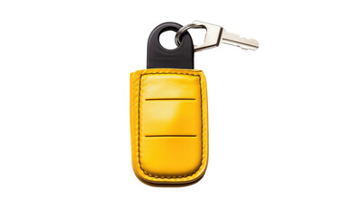 Attractive Yellow Color Taxi Driver Key Fob Isolated On Transparent Background PNG.