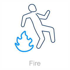 Fire and male icon concept